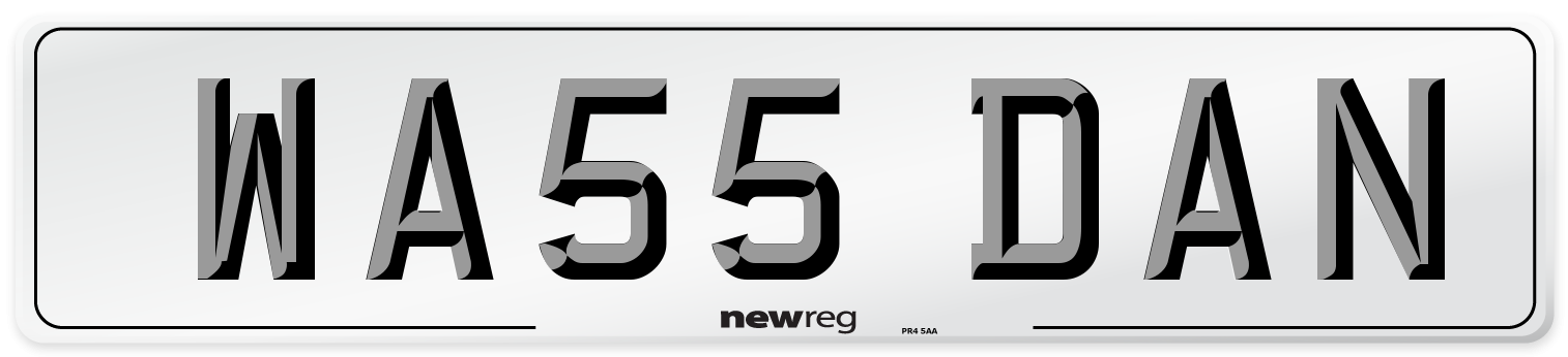 WA55 DAN Number Plate from New Reg